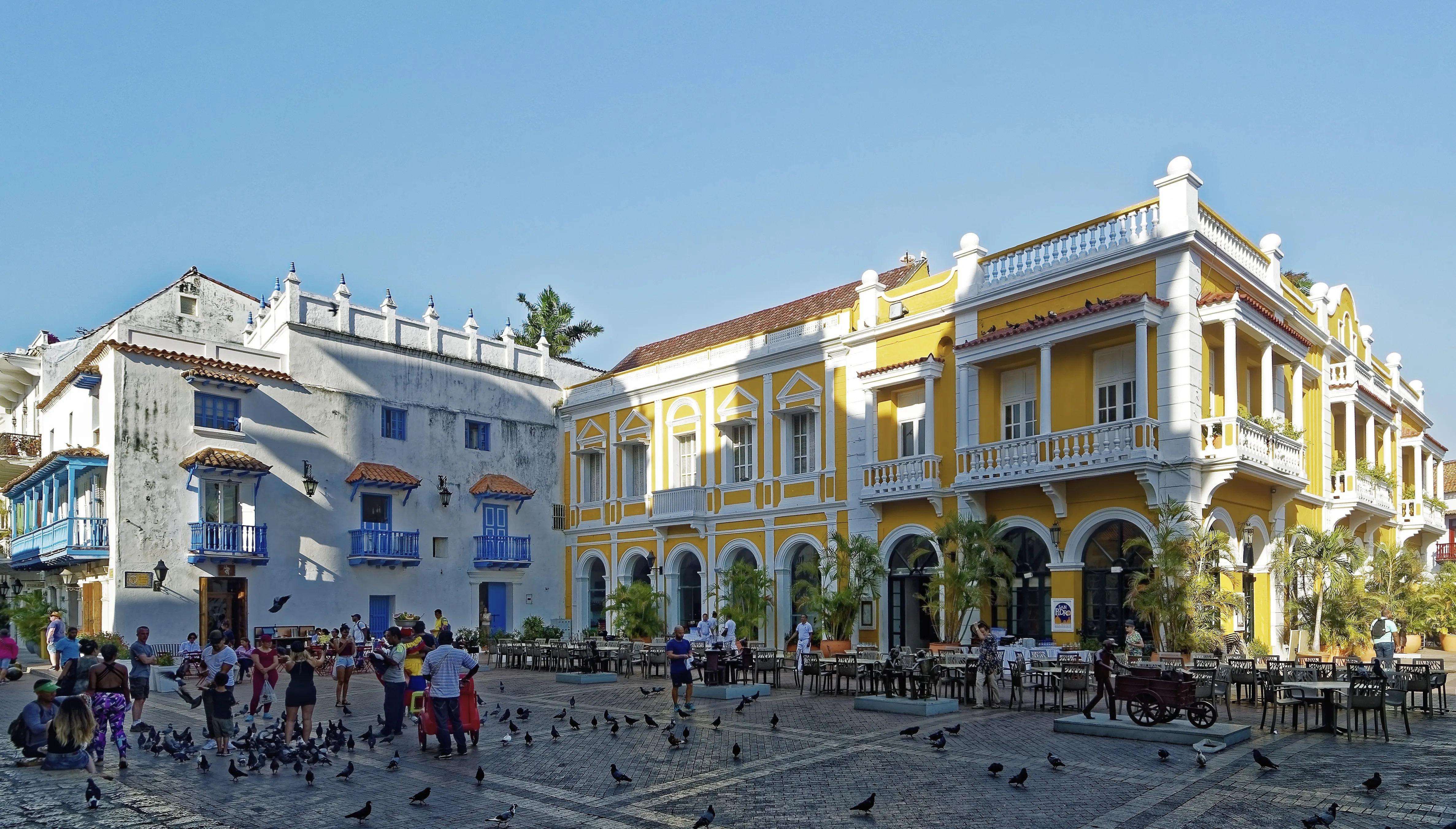 Plaza San Pedro Claver, framed by colonial architecture
